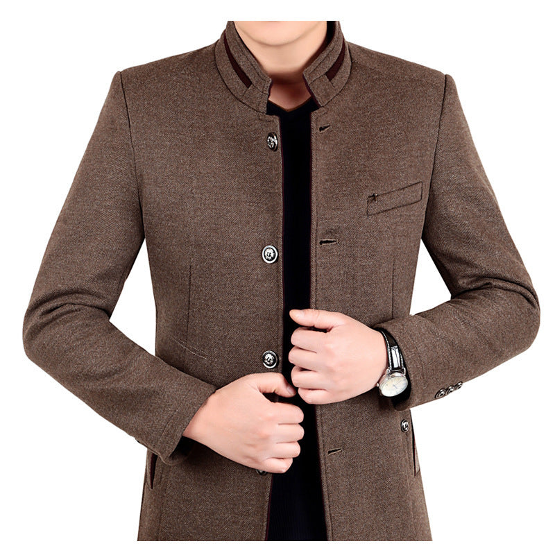 Men’s Business Wool Jacket – Autumn/Winter No-Iron Formal Woolen Coat