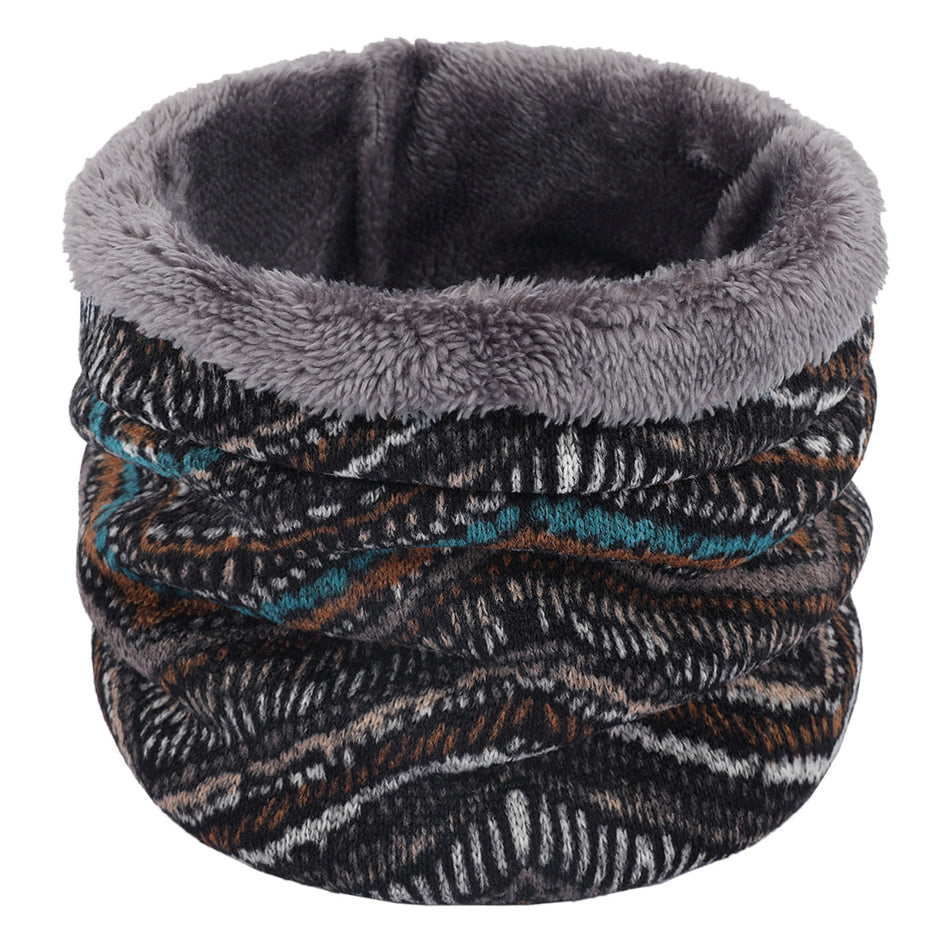 Unisex Knitted Pullover Scarf Plus Velvet Warm Collar