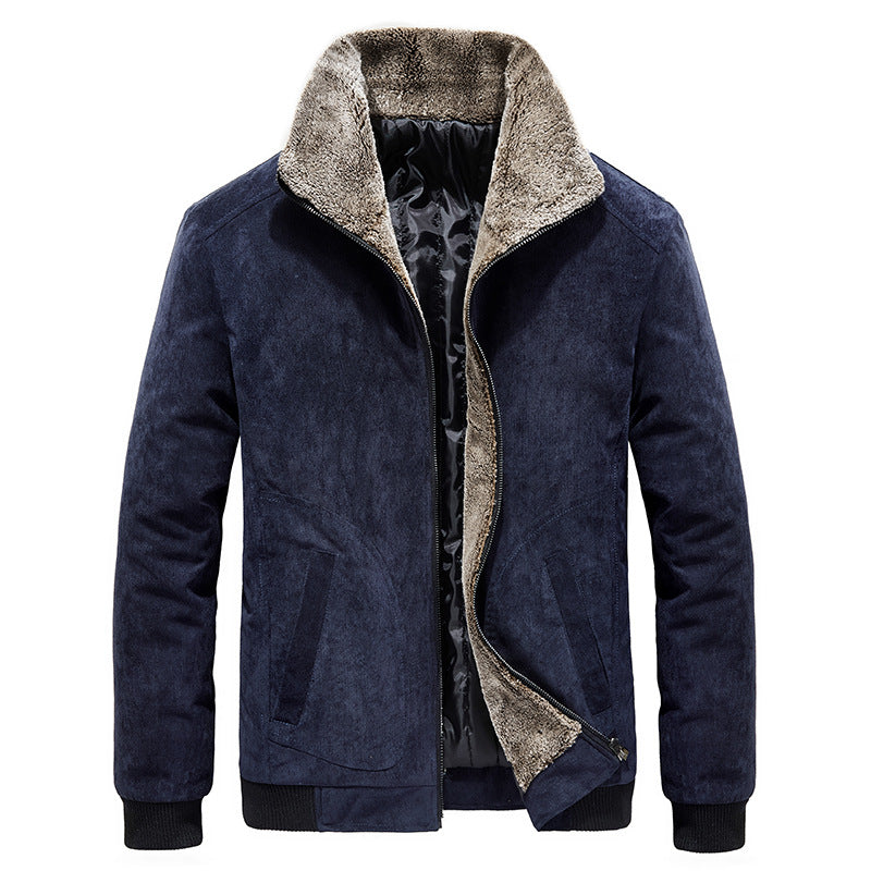 Men’s Cotton Corduroy Down-Padded Jacket – Autumn/Winter Large