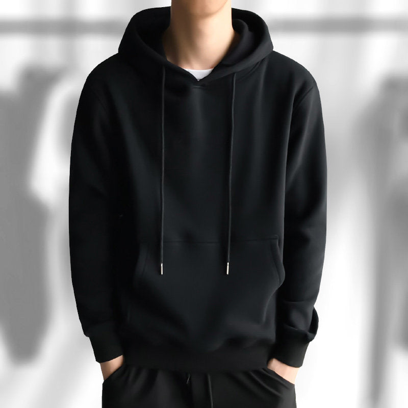 Men’s Fleece-Lined Hoodie | Autumn Winter Thickened Korean Pullover