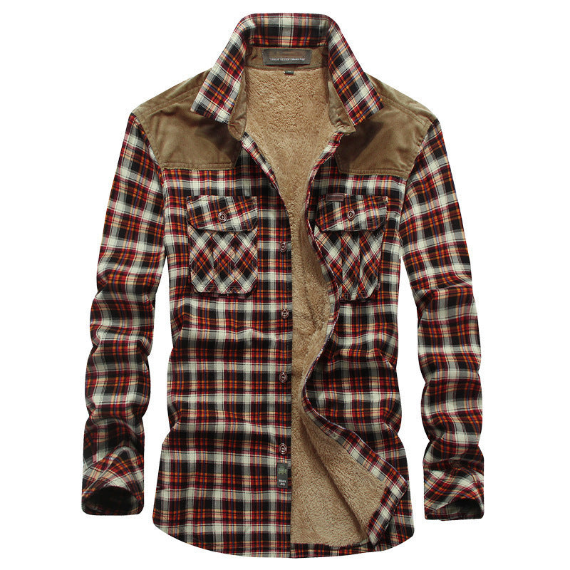 Warm Business Casual Plaid Mens Shirt 2025