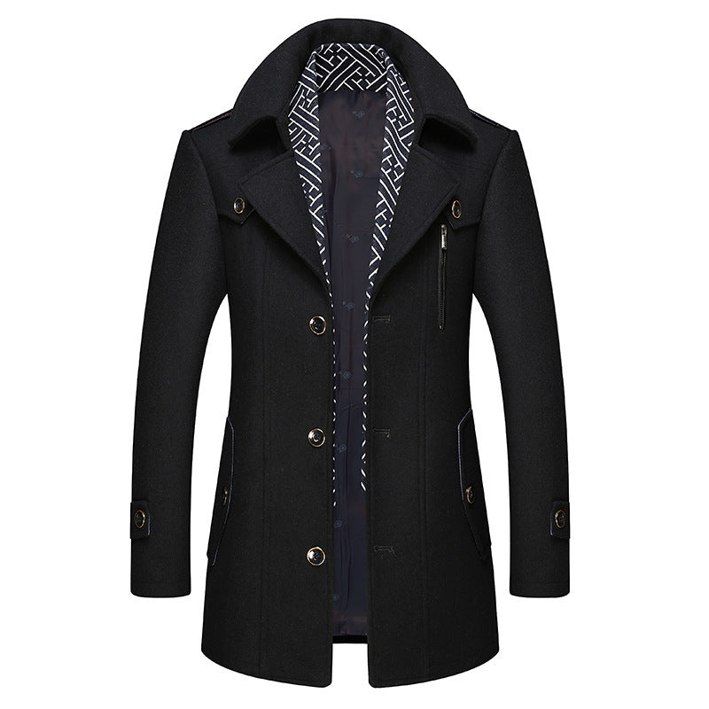 Scarf Collar Wool Coat – Middle Age Style
