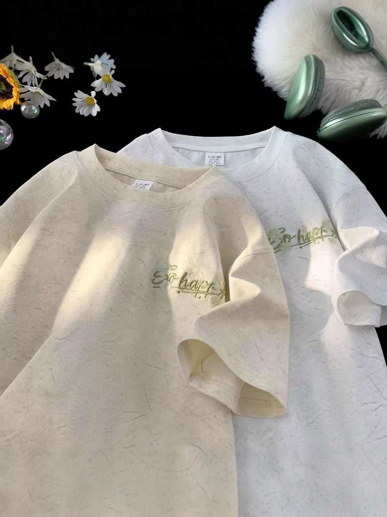 Boys’ Heavy Cotton Summer T-Shirt – Loose Round Neck