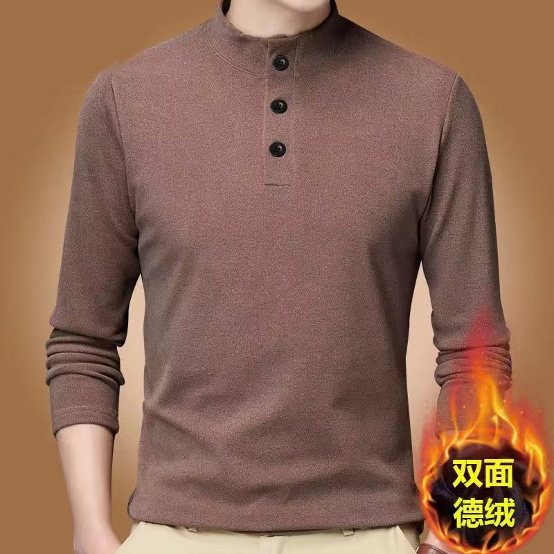 Velvet Half Turtleneck Shirt – Warm Inner Wear