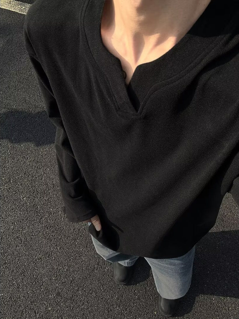 V-Neck Long Sleeve T-Shirt – Cleanfit Casual Style