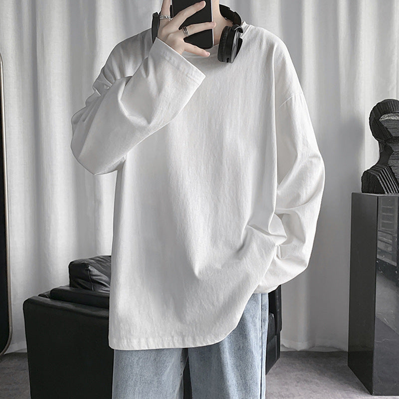 White Long Sleeve T-Shirt – Casual Loose Basic