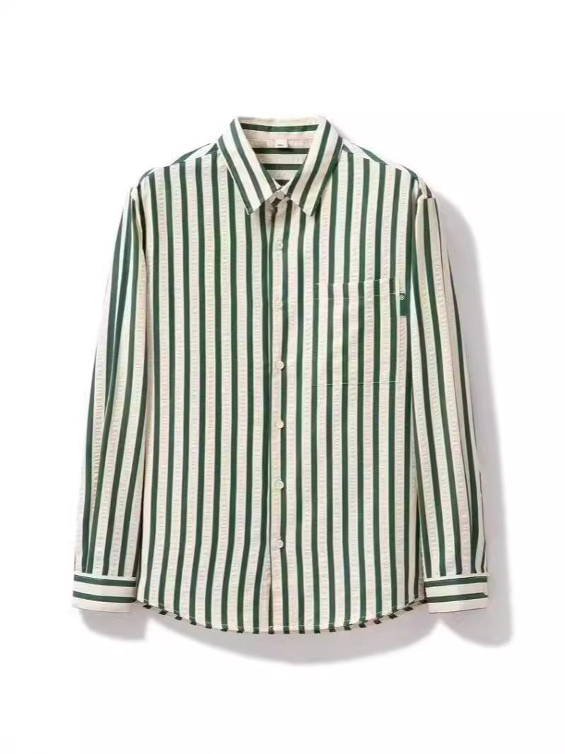 British Style Striped Slim Fit Long Sleeve Shirt