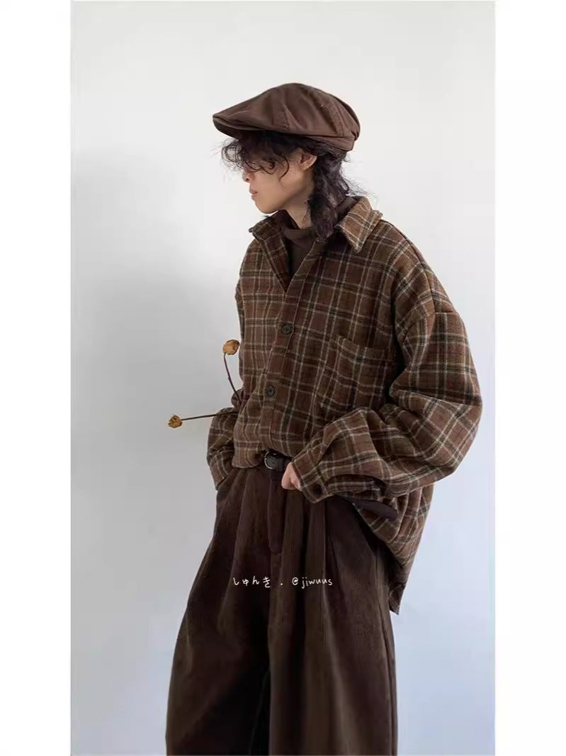 . Vintage Striped Oversized College Style Shirt