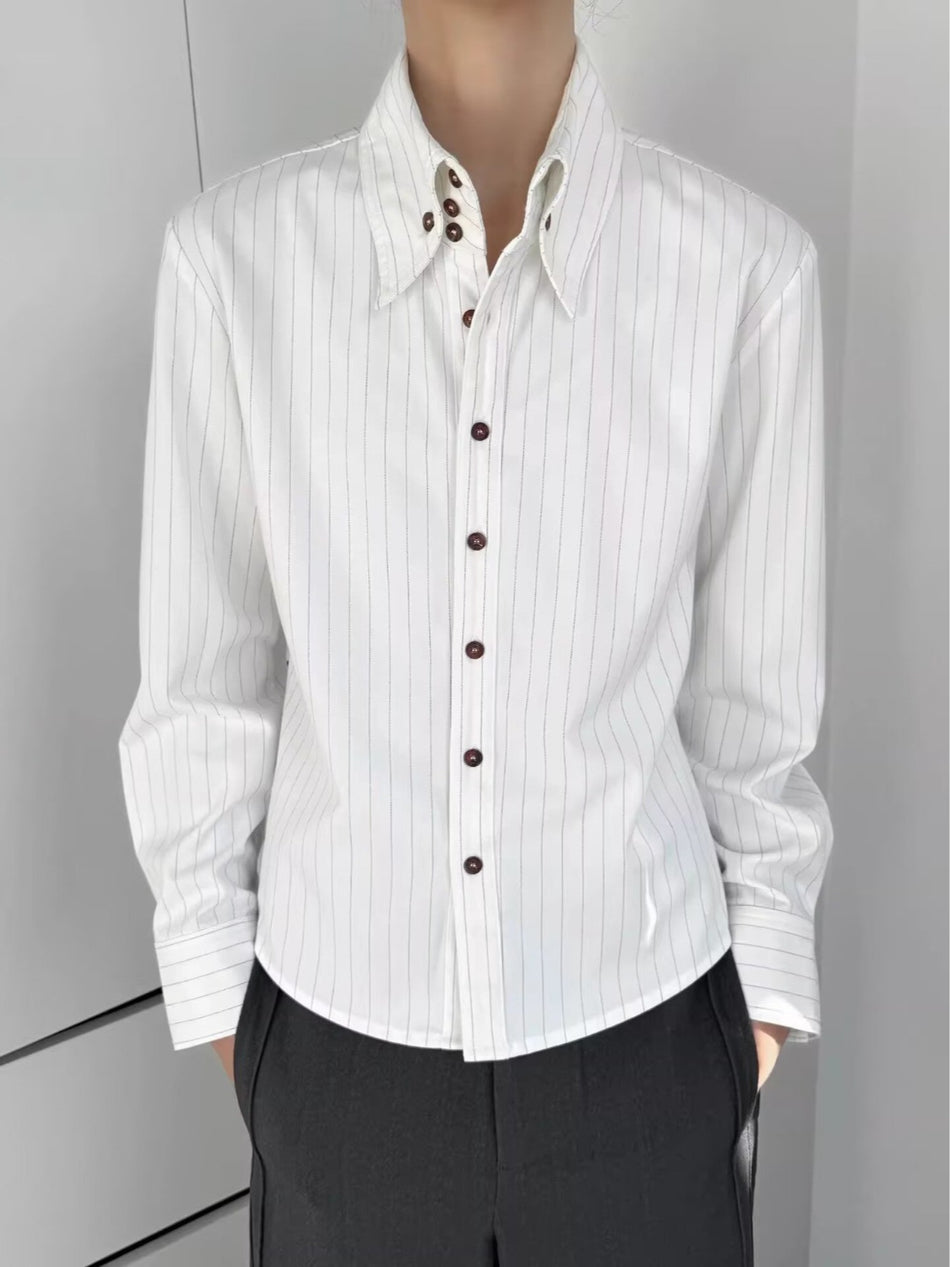 Retro Striped Loose Long Sleeve Shirt