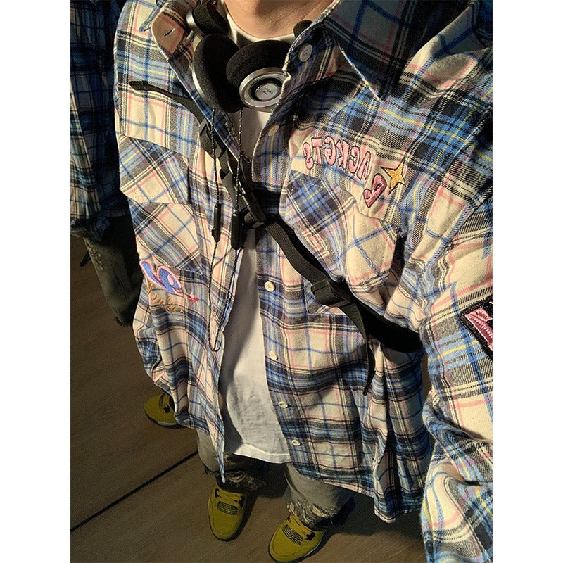 Vintage Plaid Loose College Style Shirt