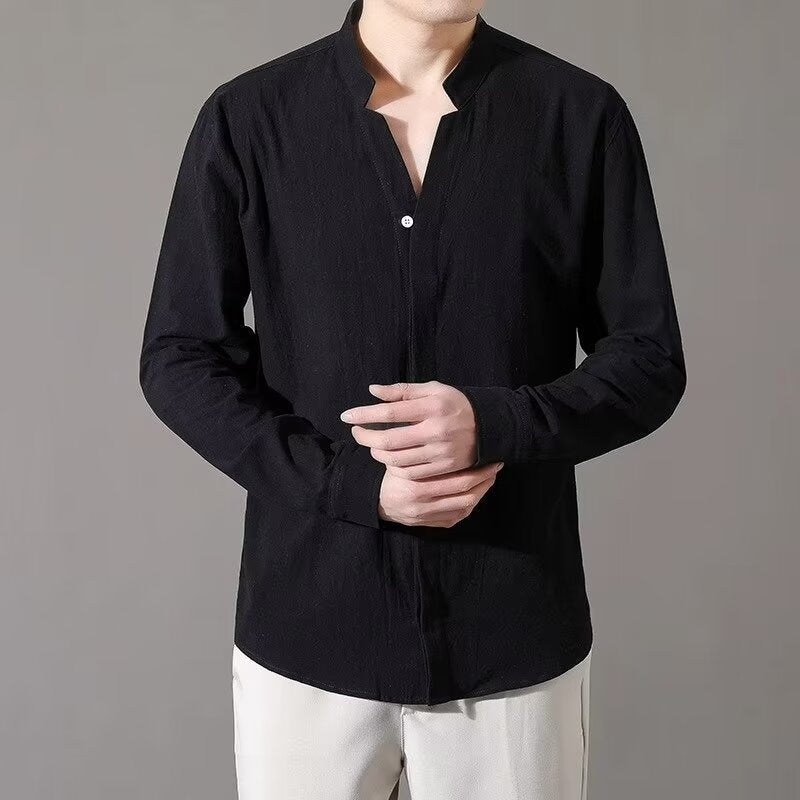 Chinese Style Loose Long Sleeve Casual Shirt