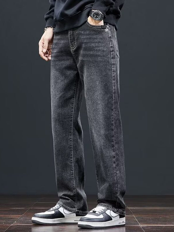 Washed Retro Wide-Leg Loose Casual Jeans