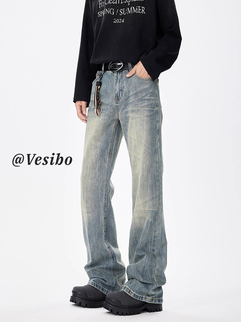 Retro Blue Loose Straight Cleanfit Jeans