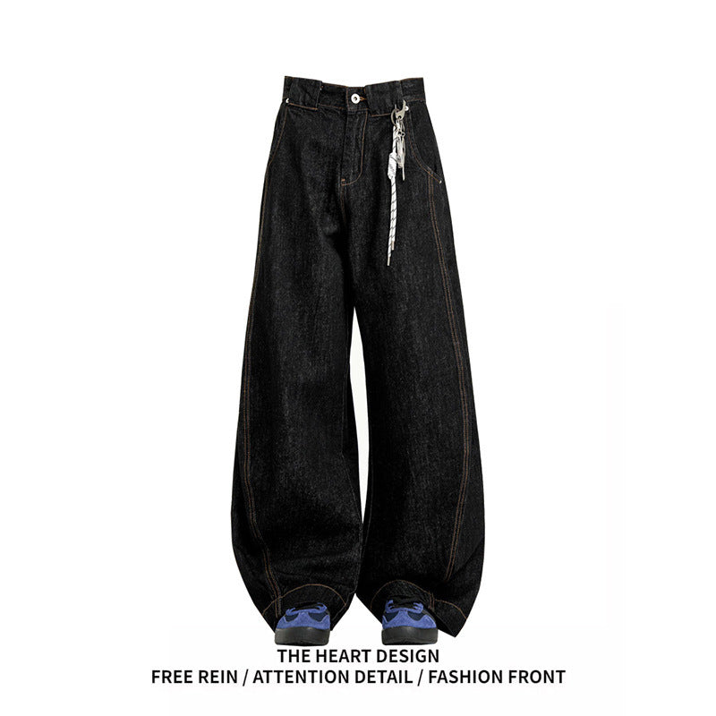 Unisex Vintage Washed Wide Leg Baggy Jeans