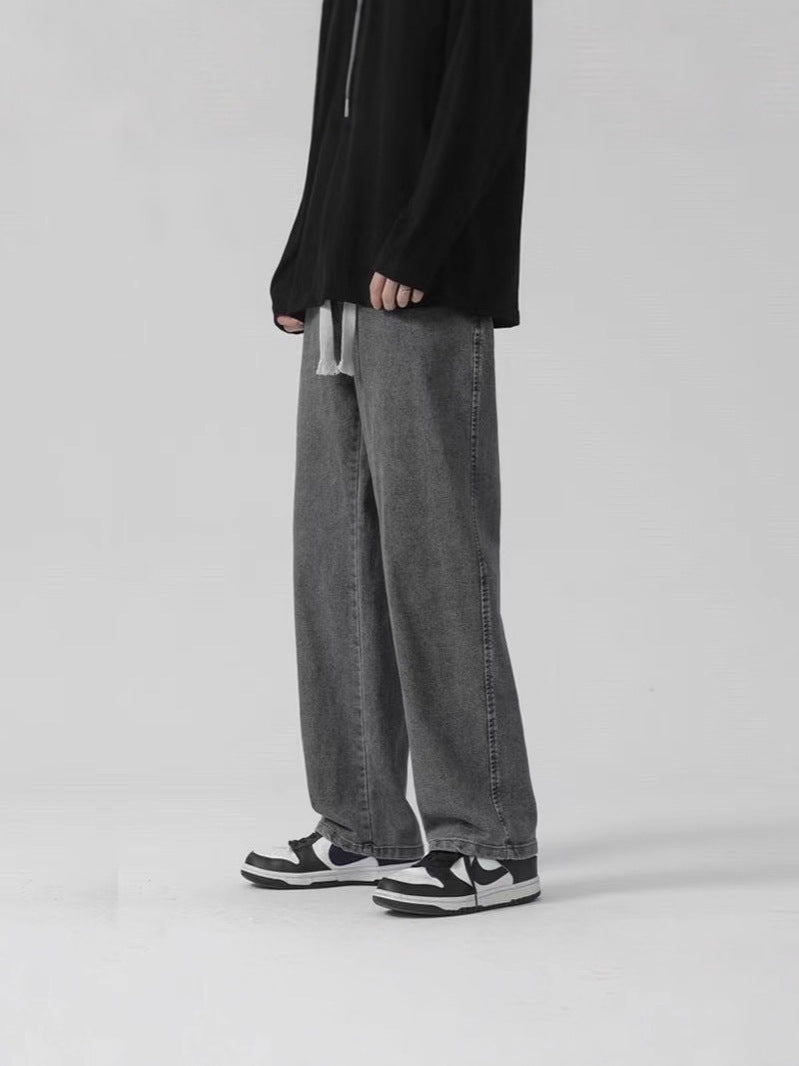 Elastic Waist Drawstring Loose Men’s Casual Jeans Pants