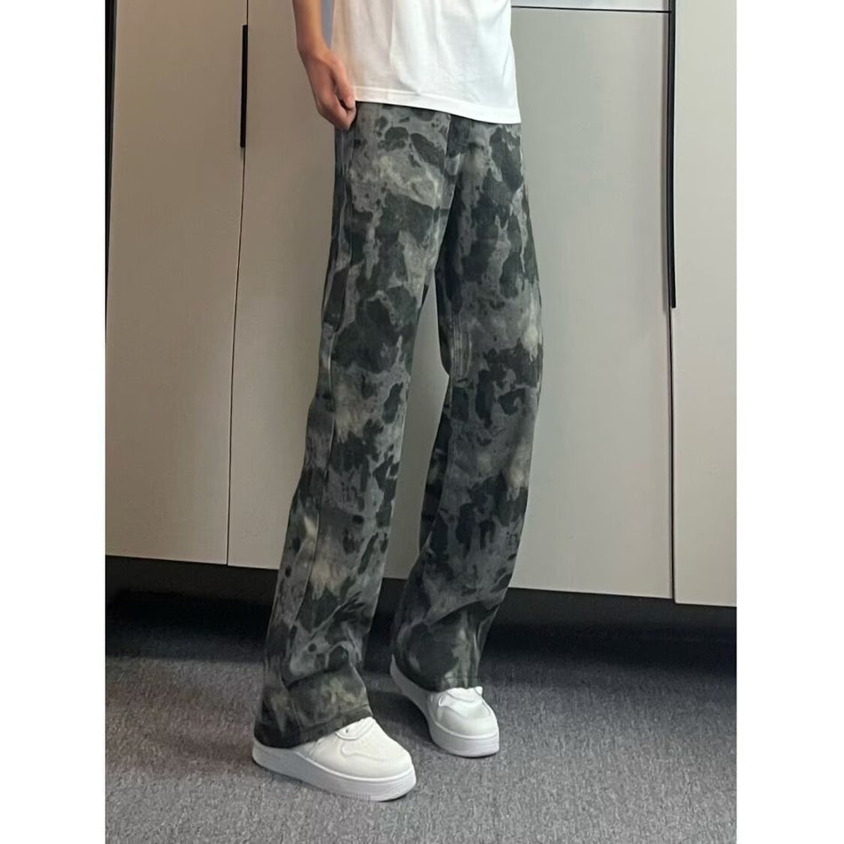 Distressed Lumberjack Slim Men’s Workwear Jeans Pants
