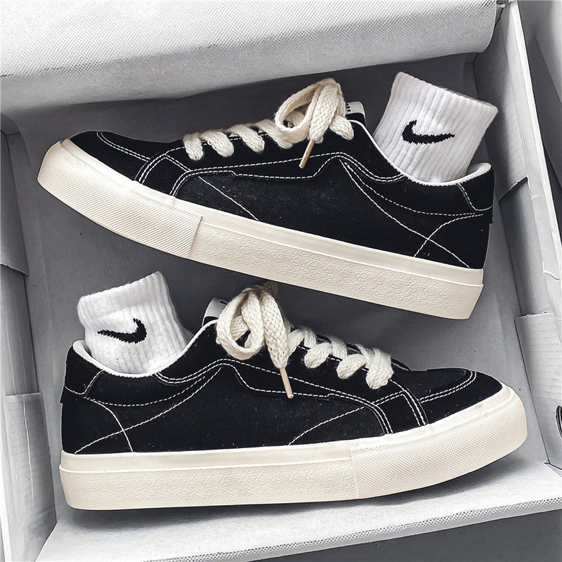 7926 Canvas Thick Sole Lace-Up Casual Men Shoes