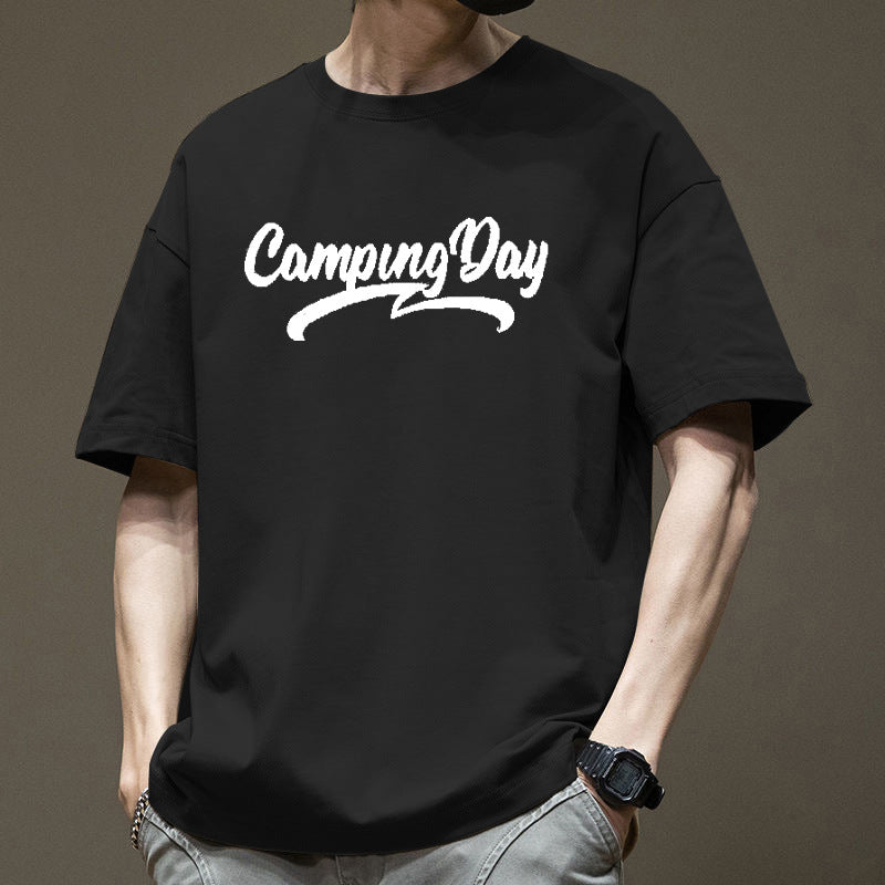 Pure Cotton Loose Fit Printed Round Neck T-Shirt Men