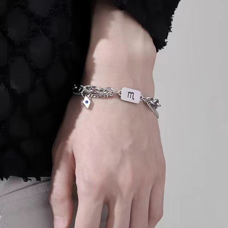 Unisex Premium Titanium Steel Twelve Constellations Light Luxury Bracelet