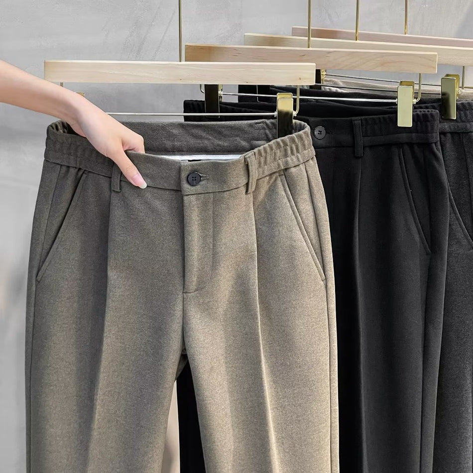 Title: Men's Plus Size Corduroy Trousers Straight Fit Casual Pants  Description: