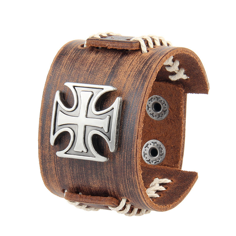 European & American Style Alloy Leather Bracelet for Men & Women