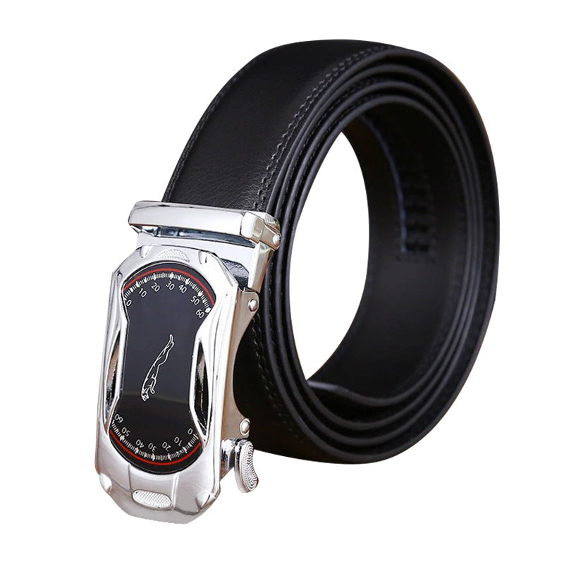 : Men's Cowhide Automatic Buckle Business Casual Belt
