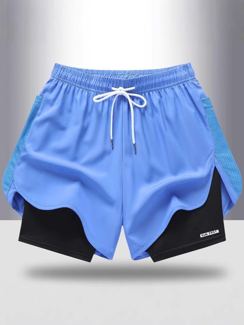 Unisex Quick-Dry Two-in-One Sports Running Shorts