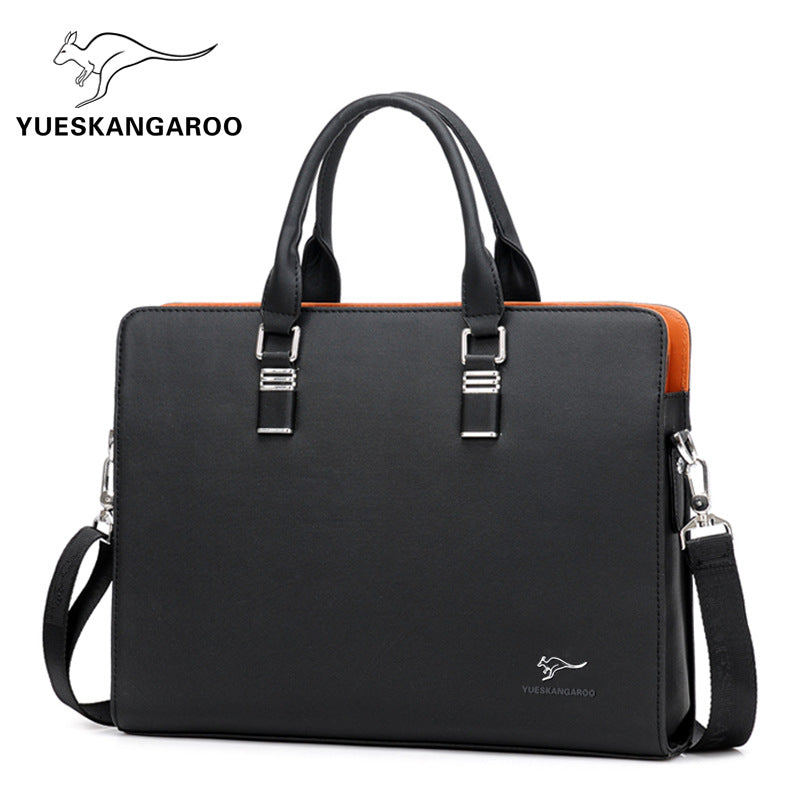 Yuesen Kangaroo Men's PVC Business Briefcase, Horizontal