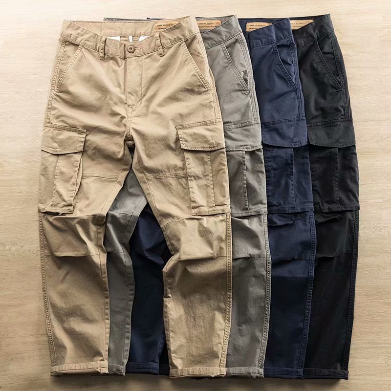 Tao Shang Pai Men's Twill Cotton Multi-Pocket Work Pants