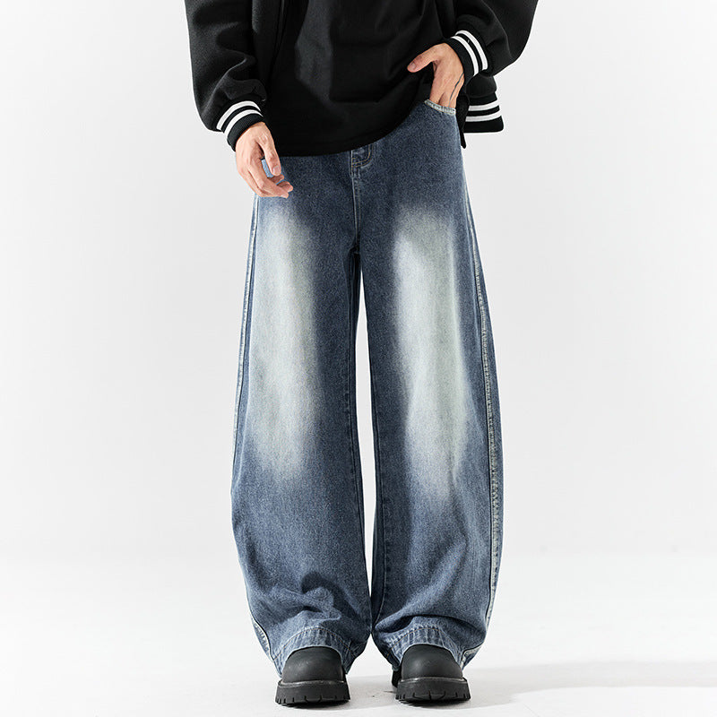 Addriser Men's Washed Webbing Jeans, Hong Kong Casual Straight
