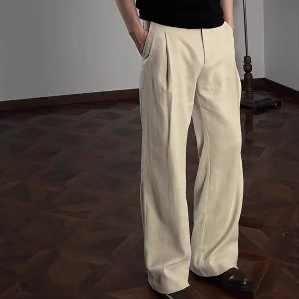 Unisex Old Money Style Linen Loose Wide-Leg Trousers