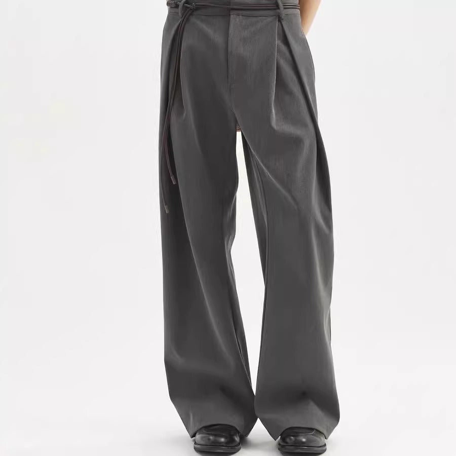 Unisex Three-Dimensional Pleated A-Line Trousers