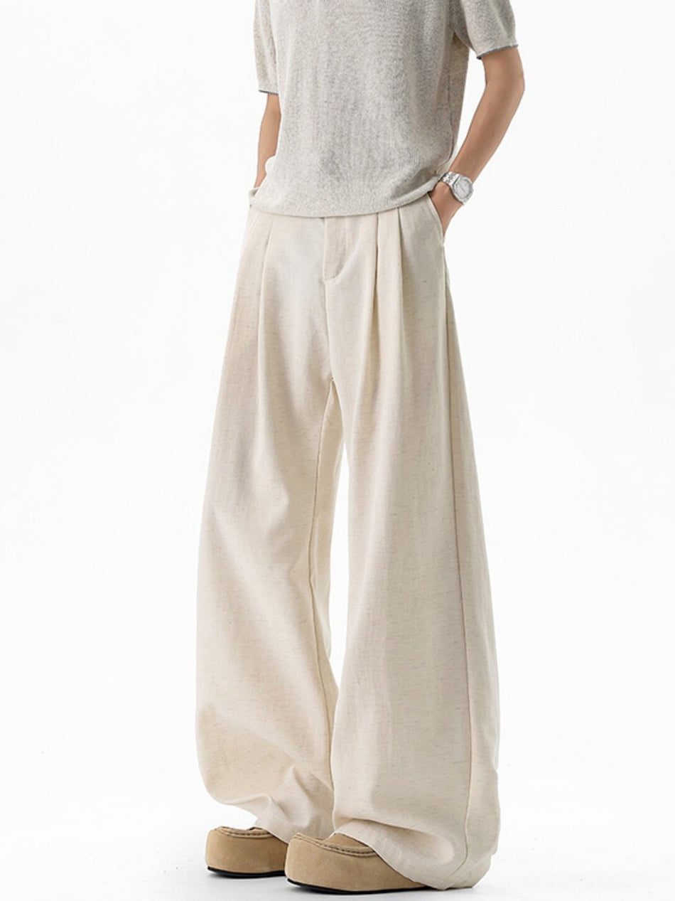 Unisex Old Money Style Linen Straight Trousers