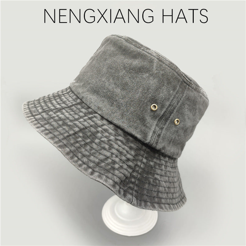 Unisex Washed Vintage Denim Bucket Sun Hat