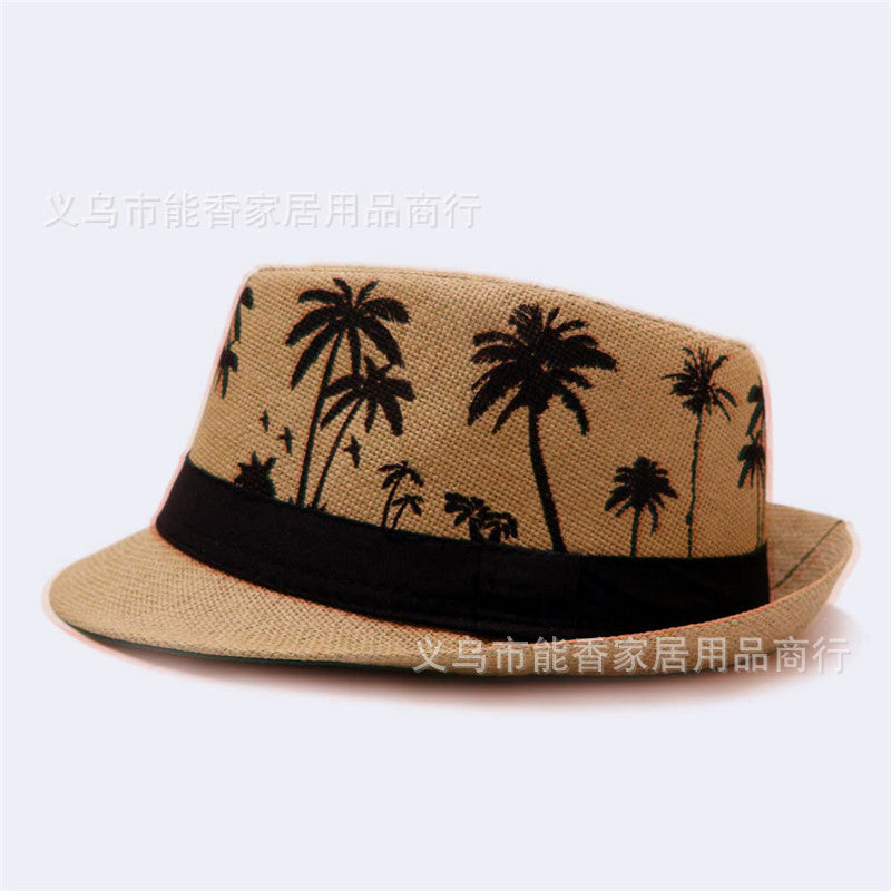 Unisex British Paper Straw Jazz Fedora Top Hat