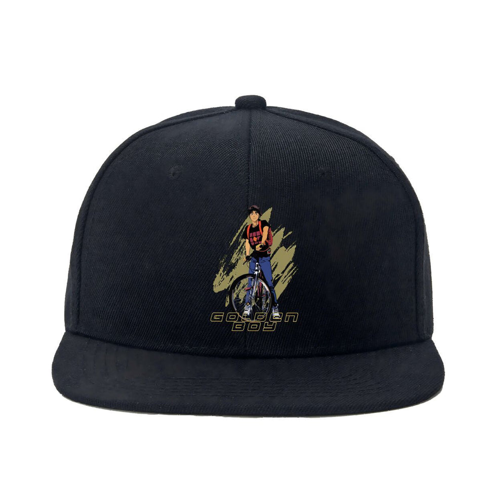 Golden Boy Anime Cyclist Graphic Flat Brim Cap
