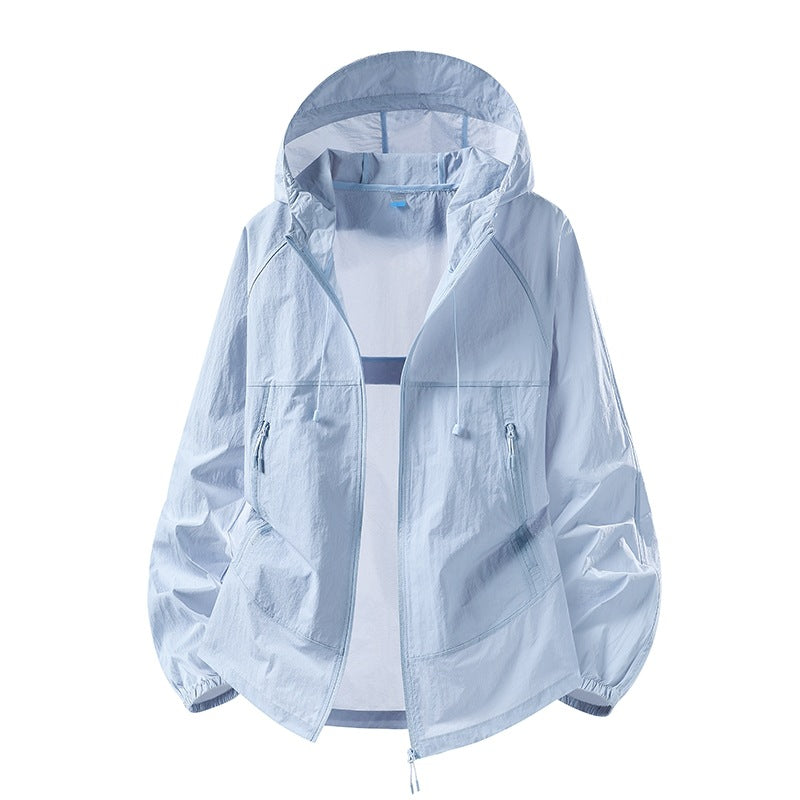Unisex Slim Hooded UPF 50+ Mesh Ice Silk Jacket