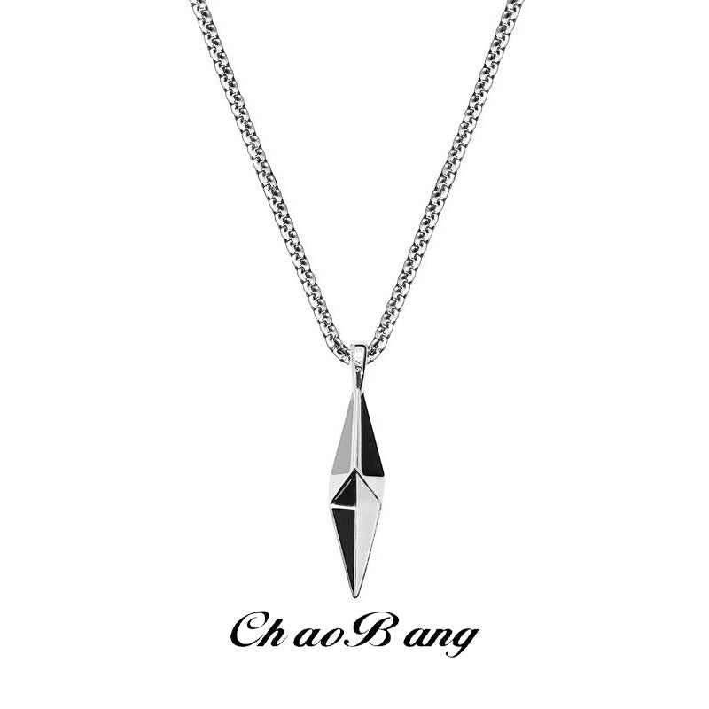 Six-Pointed Star Geometric Pendant Necklace with 3D Design