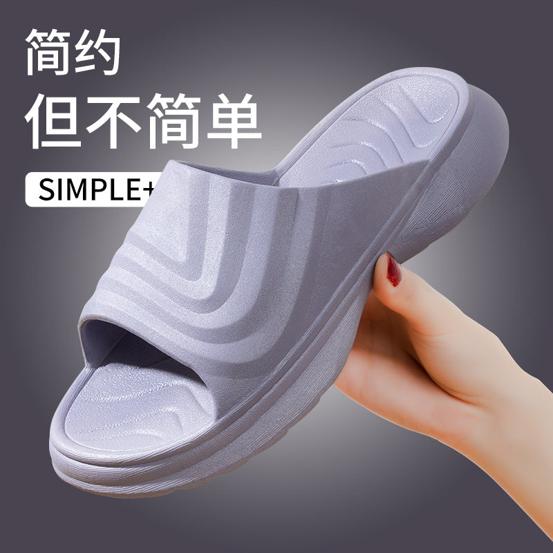 Couple Thick Sole Slippers Non-Slip Wear-Resistant Bath Slippers