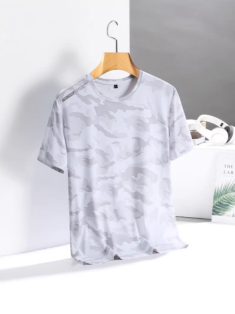 Unisex Camouflage Loose Short Sleeve Nylon T-Shirt