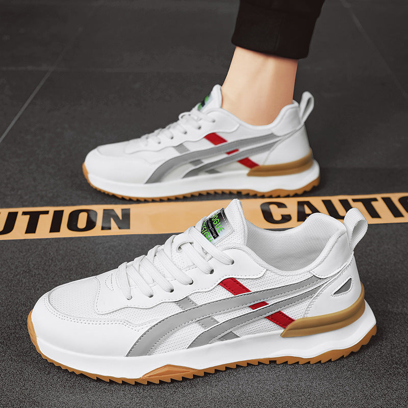 Contrast-Color Platform Lace-Up Casual Shoes for Men
