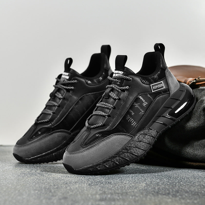Air Cushion Mid-Top Lace-Up Running Shoes for Men