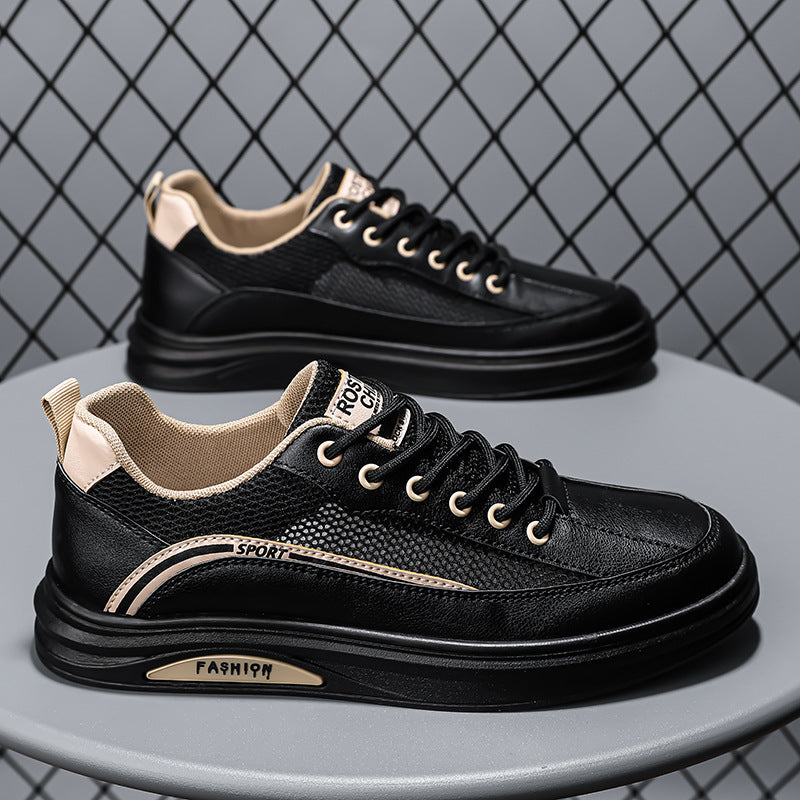 Breathable Mesh Low-Top White Sports Shoes for Students