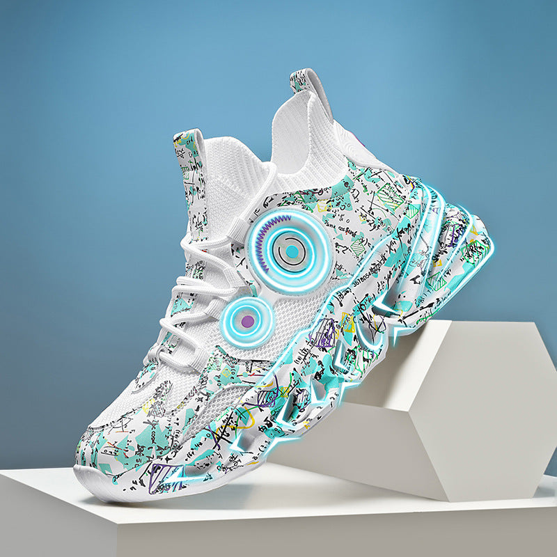 Breathable Fly-Woven High-Top Blade Shoes for Men
