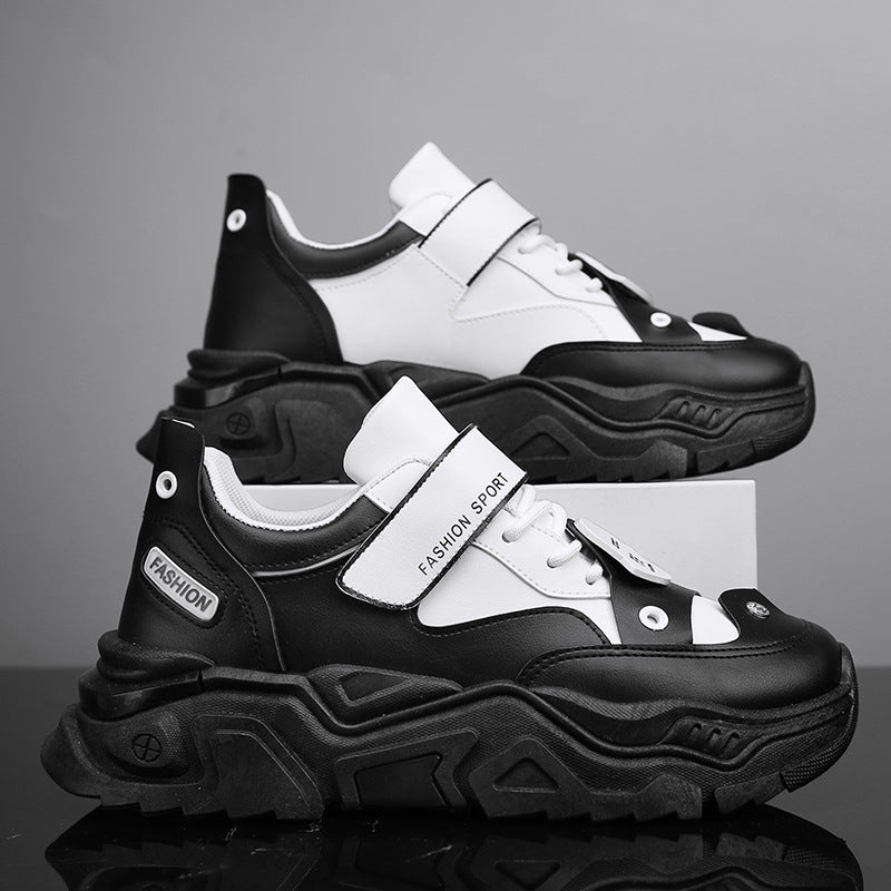 Retro Leather Thick-Soled Lace-Up Shoes for Men