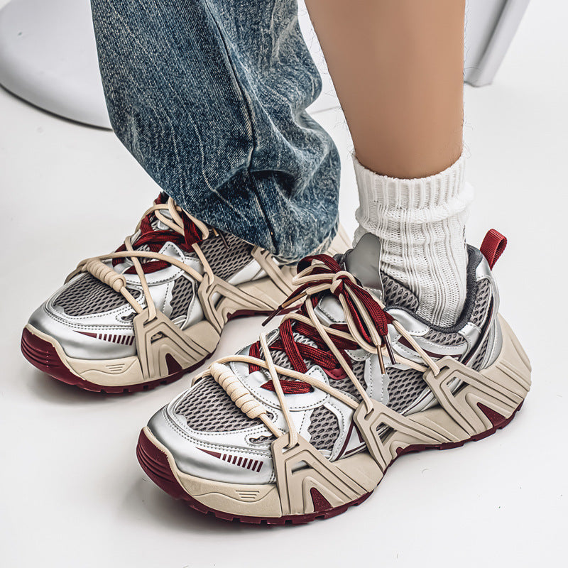Breathable Mesh Thick-Soled Platform Sports Shoes for Men