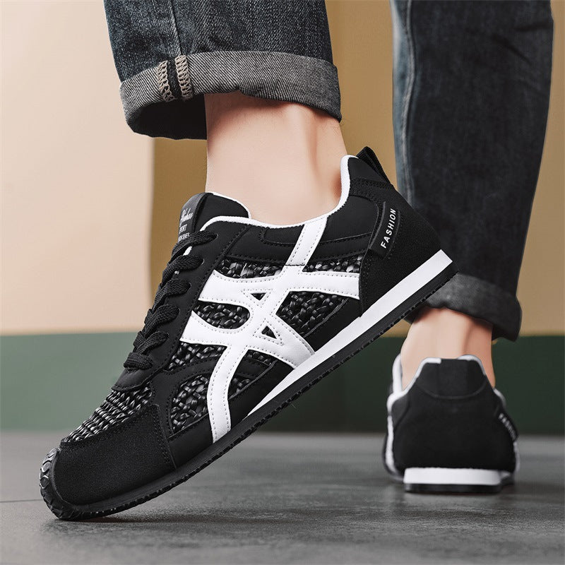 Breathable Hollow-Woven Low-Top Sports Shoes for Men