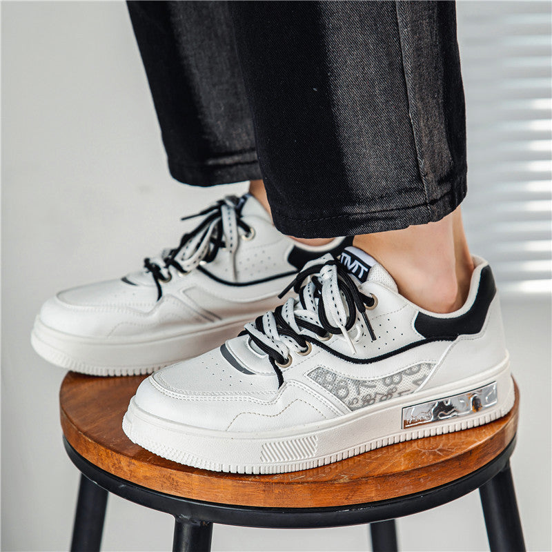 Color-Match Low-Top Lace-Up Casual Sneakers for Men
