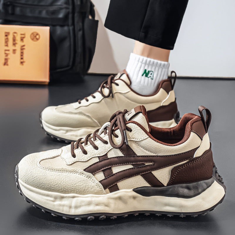 Retro Color-Match Thick-Soled Dad Shoes for Men