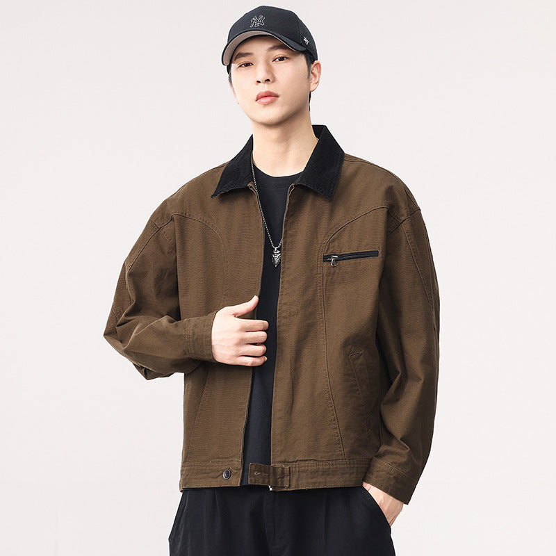 Heavyweight Cotton Washed Work Jacket for Men